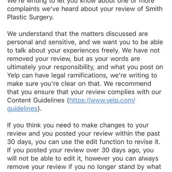 Smith Plastic Surgery - Lane Smith requesting removal of a negative review. - Cosmetic Surgeons Near Me - Las Vegas, Nevada