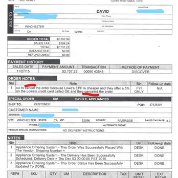 The Home Depot - Copy of Hemet Home Depot documentation showing order cancellation. - Nurseries & Gardening Near Me - Hemet, California
