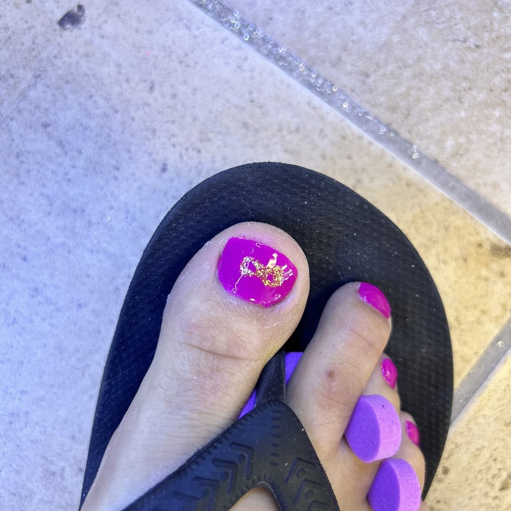 No 1 Nail - I requested an infinity symbol on my big toes in gold. They did gold sparkles and it's too small so it's unrecognizable. - Nail Salons Near Me - Dubuque, Iowa