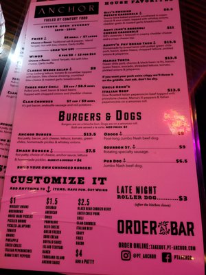 Menu photo 1 PTAnchor Port Townsend, WA