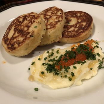 Nancy's Hustle - Nancy Cakes with whipped butter and smoked trout roe - New American Near Me - Houston, Texas