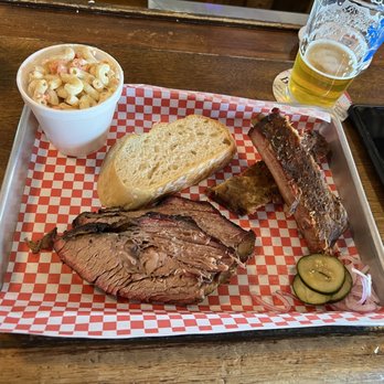 Silver King Smokehouse & Saloon - Sampler plate. Brisket, ribs and macaroni salad - Smokehouse Near Me - Superior, Arizona Silver King Smokehouse & Saloon - Sampler plate. Brisket, ribs and macaroni salad - Smokehouse Near Me - Superior, Arizona