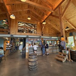 Tilted Barn Brewery - Bar and merch area.  Some inside seating inside and upstairs.