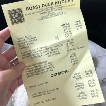 Roast Duck Kitchen - Menu - Chinese Near Me - Aiea, Hawaii Roast Duck Kitchen - Menu - Chinese Near Me - Aiea, Hawaii