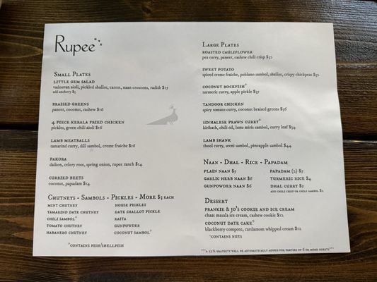 Menu photo 2 Rupee Bar Seattle, WA Menu photo 2 Rupee Bar Seattle, WA