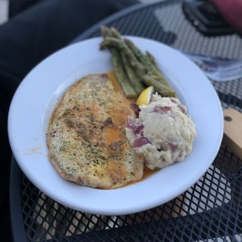 Freshwater Tavern - Lake Superior white fish with redskin mashed potatoes and asparagus. - New American Near Me - Gladstone, Michigan Freshwater Tavern - Lake Superior white fish with redskin mashed potatoes and asparagus. - New American Near Me - Gladstone, Michigan