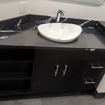 Signature Kitchen & Bath Design - Our very irregular vanity cabinet. - Interior Design Near Me - Cupertino, California Signature Kitchen & Bath Design - Our very irregular vanity cabinet. - Interior Design Near Me - Cupertino, California