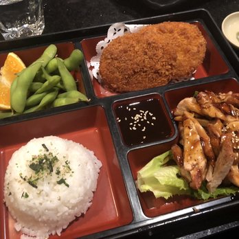 Miyozen - Love this Bento Dinner with Chicken Teriyaki and Potato Croquette - Sushi Bars Near Me - Emeryville, California Miyozen - Love this Bento Dinner with Chicken Teriyaki and Potato Croquette - Sushi Bars Near Me - Emeryville, California