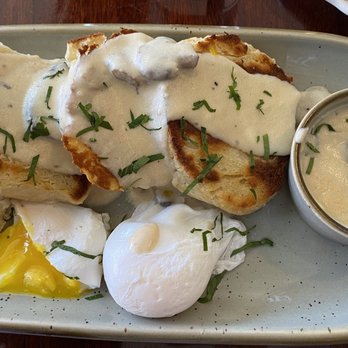 Alyce - Biscuit with mushroom gravy and poach eggs - Cafes Near Me - Jersey City, New Jersey Alyce - Biscuit with mushroom gravy and poach eggs - Cafes Near Me - Jersey City, New Jersey