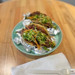 Steamies Dumplings - Taiwanese beef tacos
