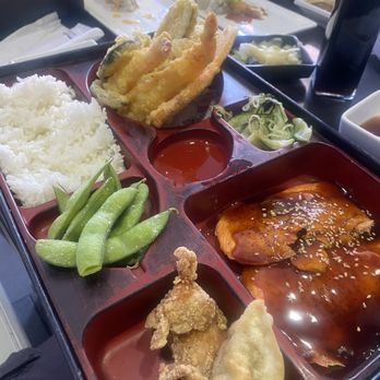 Octopus Japanese Restaurant - Bento with salmon and dumplings - Japanese Near Me - Glendale, California Octopus Japanese Restaurant - Bento with salmon and dumplings - Japanese Near Me - Glendale, California