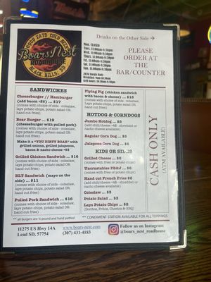 Menu photo 1 Boars Nest Lead, SD Menu photo 1 Boars Nest Lead, SD