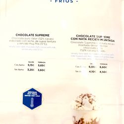 Chocolatería Valor - Menu