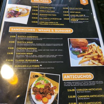 La Brasa Rustica - Menú 4 - Peruvian Near Me - Duluth, Georgia