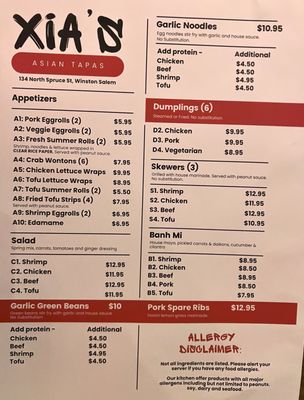 Menu photo 7 Xia’s Asian Tapas Winston-Salem, NC Menu photo 7 Xia’s Asian Tapas Winston-Salem, NC