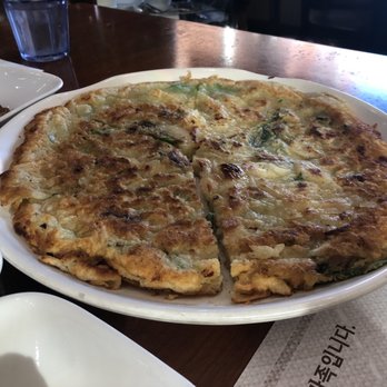 Hahm Ji Bach - Seafood pancake - Korean Near Me - Flushing, New York Hahm Ji Bach - Seafood pancake - Korean Near Me - Flushing, New York