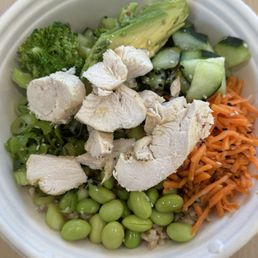Teriyaki bowl with added chicken & avocado Teriyaki bowl with added chicken & avocado