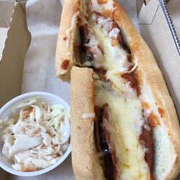 Eggplant Parm Sub w/ coleslaw Eggplant Parm Sub w/ coleslaw