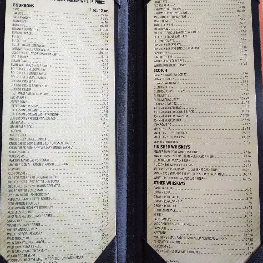 Bourbon's Kitchen - Whiskey menu - Bars Near Me - Middletown, Ohio Bourbon's Kitchen - Whiskey menu - Bars Near Me - Middletown, Ohio