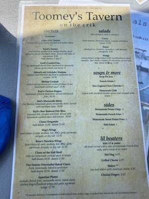 Menu photo 2 Toomey's Tavern Amityville, NY