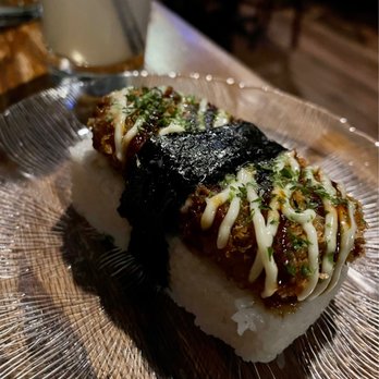 Itsumono Seattle - Pig head katsu musubi. Not my mama's Spam musubi. So decadent! - Bars Near Me - Seattle, Washington Itsumono Seattle - Pig head katsu musubi. Not my mama's Spam musubi. So decadent! - Bars Near Me - Seattle, Washington