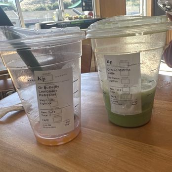 Starbucks - Tropical butterfly lemonade refresher & matcha latte - Coffee & Tea Near Me - Hercules, California Starbucks - Tropical butterfly lemonade refresher & matcha latte - Coffee & Tea Near Me - Hercules, California