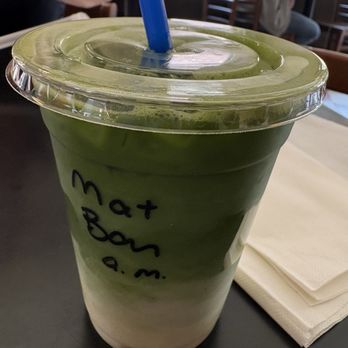 Bluestem Bistro - Banana bread matcha latte iced - Breakfast & Brunch Near Me - Manhattan, Kansas