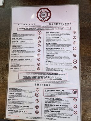 Menu photo 2 The Spoke on Center Moab, UT