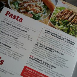 The pasta menu.... The pasta menu....