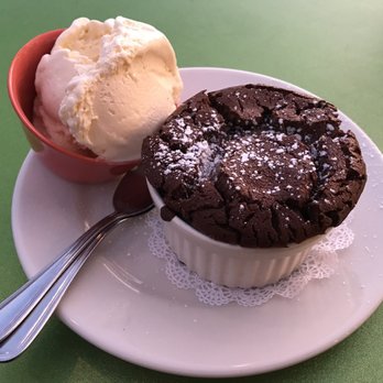 Sunset Grill - Made to order chocolate soufflé with vanilla ice cream. - Steakhouses Near Me - Moab, Utah