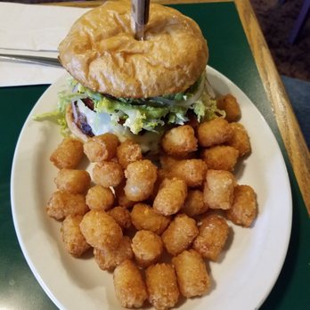 Panama Bar Cafe - Burger with tater tots - Burgers Near Me - Chico, California