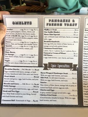 Menu photo 5 Silver Spur Cafe Sheridan, WY