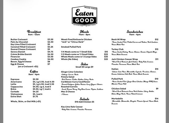 Menu photo 1 Eaton Good Key West, FL