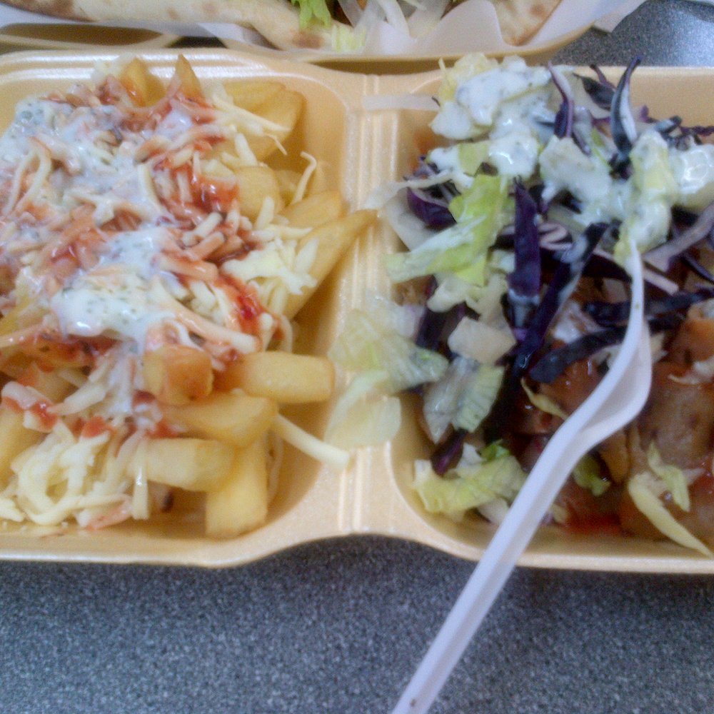 Mill Hill Kebabs - Cheesy chips and donner meat and salad- all in the correct order! - Fast Food Near Me - Leeds, XWY