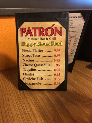 Menu photo 2 Patron Mexican Bar & Grill Thousand Oaks, CA