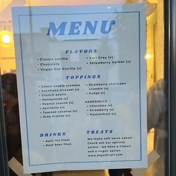 Big Softie - Menu - Ice Cream & Frozen Yogurt Near Me - Atlanta, Georgia