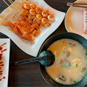 Xi’an Cuisine - Shrimp Dumpling/(Ha Gao) (4pcs), Quail Eggs, Fish Tofu, Beef Tendon Skewer, Lamb Intestine Noodles soup - Chinese Near Me - Chicago, Illinois