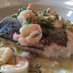 Sheilin Seafood Restaurant - Hake with butter beans and prawns in lemon butter sauce.