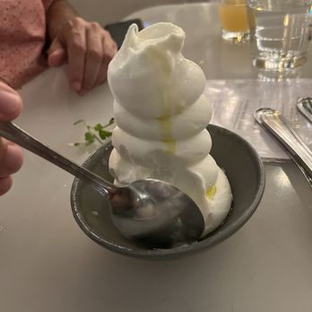 Ema - Frozen Greek Yogurt with olive oil drizzle - Mediterranean Near Me - Chicago, Illinois