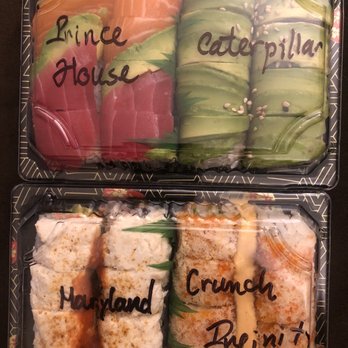 Sushi Prince - 26. Maryland Roll, 8. Crunch Infinity, 20. Caterpillar Roll, 17. Prince House Roll - Japanese Near Me - Fairfax, Virginia Sushi Prince - 26. Maryland Roll, 8. Crunch Infinity, 20. Caterpillar Roll, 17. Prince House Roll - Japanese Near Me - Fairfax, Virginia
