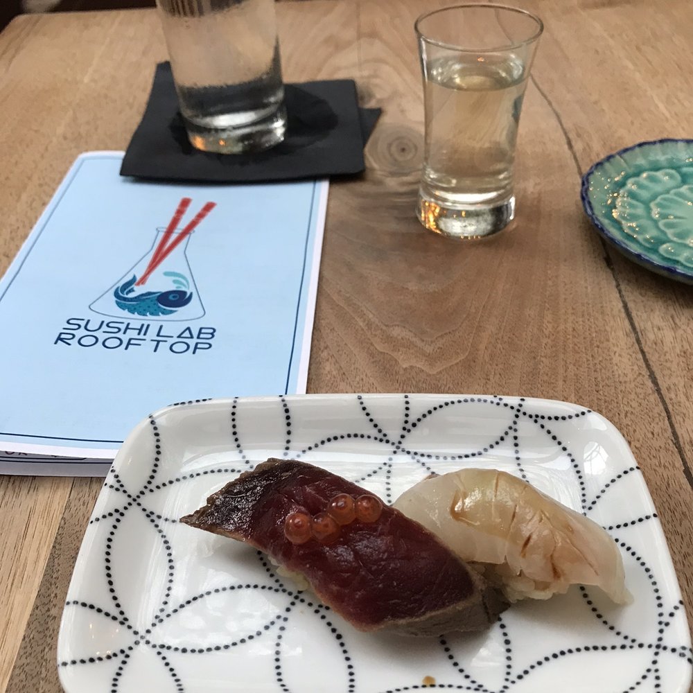 Sushi Lab Rooftop - Zuke maguro with ikura and kampachi - Japanese Near Me - New York, New York Sushi Lab Rooftop - Zuke maguro with ikura and kampachi - Japanese Near Me - New York, New York