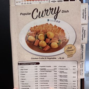 CoCo Ichibanya - Menu - Japanese Curry Near Me - Torrance, California