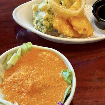 Kyoto Sushi - Vegetable tempura & a heavily-dressed salad - Japanese Near Me - Bastrop, Texas Kyoto Sushi - Vegetable tempura & a heavily-dressed salad - Japanese Near Me - Bastrop, Texas