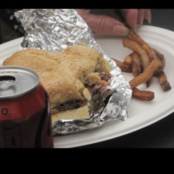 The Canopy - Tender pit beef, with mustard and swiss! - Barbeque Near Me - Ellicott City, Maryland