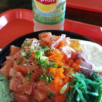 Poke n Salad - Large Salmon Poke in House Sauce, with seaweed, wasabi, masago, onions. - Poke Near Me - Temecula, California