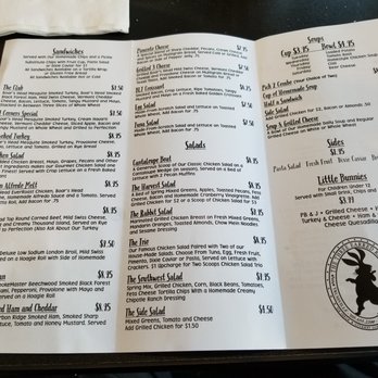 Three Earred Rabbit - Menu - Sandwiches Near Me - Leeds, Alabama