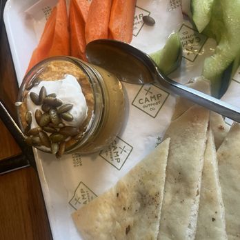 Camp Outpost - Sweet Potato Hummus - New American Near Me - Springdale, Utah Camp Outpost - Sweet Potato Hummus - New American Near Me - Springdale, Utah