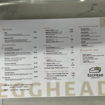 Egghead Sando Cafe - Menu - Fast Food Near Me - Santa Clara, California Egghead Sando Cafe - Menu - Fast Food Near Me - Santa Clara, California