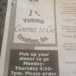 a menu for a gourmet shop a menu for a gourmet shop