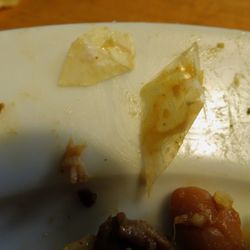 Wonder Jenkintown - The plastic on the right is the first piece I coughed up. On the left is thick paper